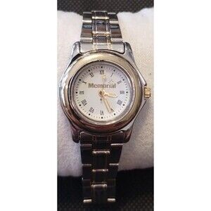 MEMORIAL WOMAN'S SILVER/GOLD TONE WATCH WOMEN'S ANALOG 30mm WHITE DIAL WATCH